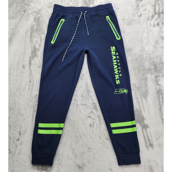 NFL Team Apparel Pants Mens XL Blue Green Seattle Seahawks Jogger Sweatpants - Picture 1 of 13